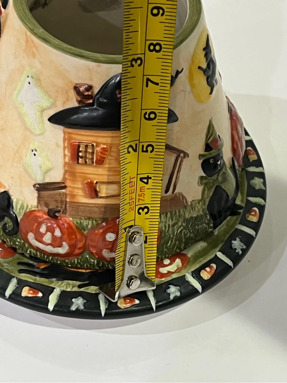 Rare Retired 2005 Yankee Candle Halloween Ceramic Candle Shade & Plate